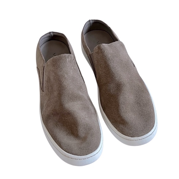 VINCE Genuine Leather Suede‎ Slip-On Flats Loafers Beige shoes 37 7 - Picture 1 of 7